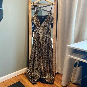 NWT Sequin Leopard Print Wrap Dress Size 18